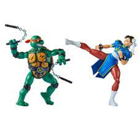 Teenage Mutant Ninja Turtle & Street Fighter 2pk Action Figure Mikey Vs. Chun-Li - Picture 2 of 3